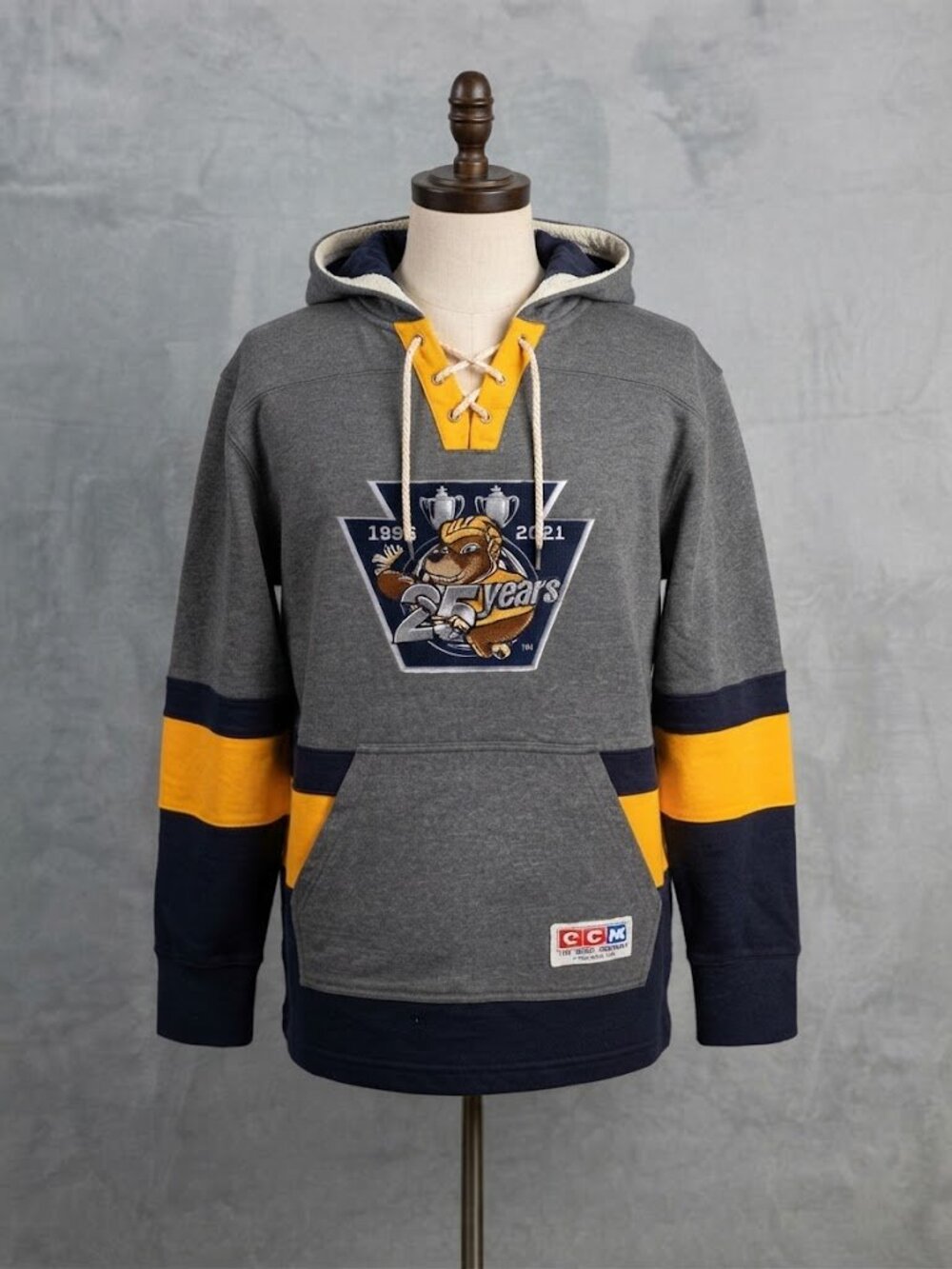 Erie Otters OHL CCM Hockey Jersey Hoodie 25th Anniversary Lace-up Sweatshirt, S